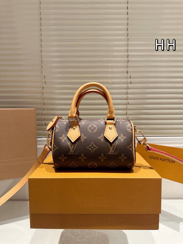 Full Set Package Lv Nano Speedy 16 Pillow Bag Lv New Series Pillow Bag Handbag,
