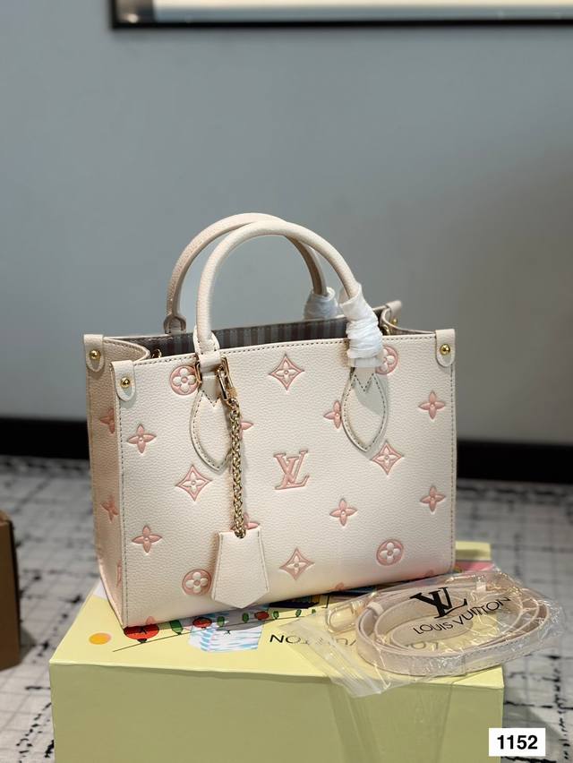 With Folding Box Lv Onthego Tote Bag Has Simple And Neat Lines. The Bag Is Gener