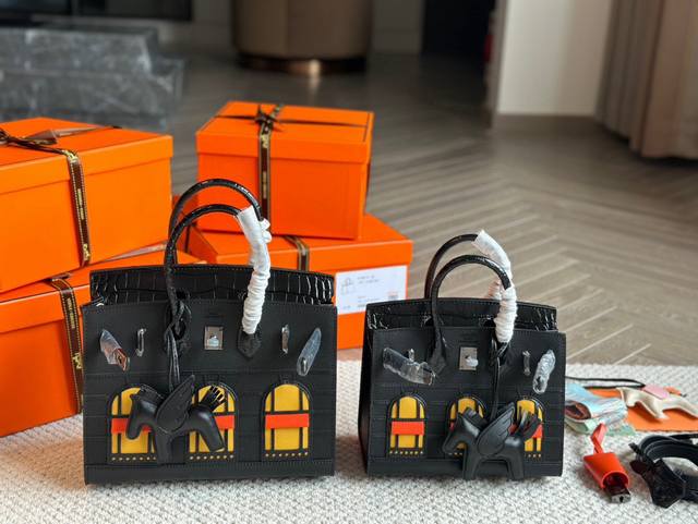 With Box Original Cowhide With Perfect Details H's Small House Bag Size 20Cm 25C