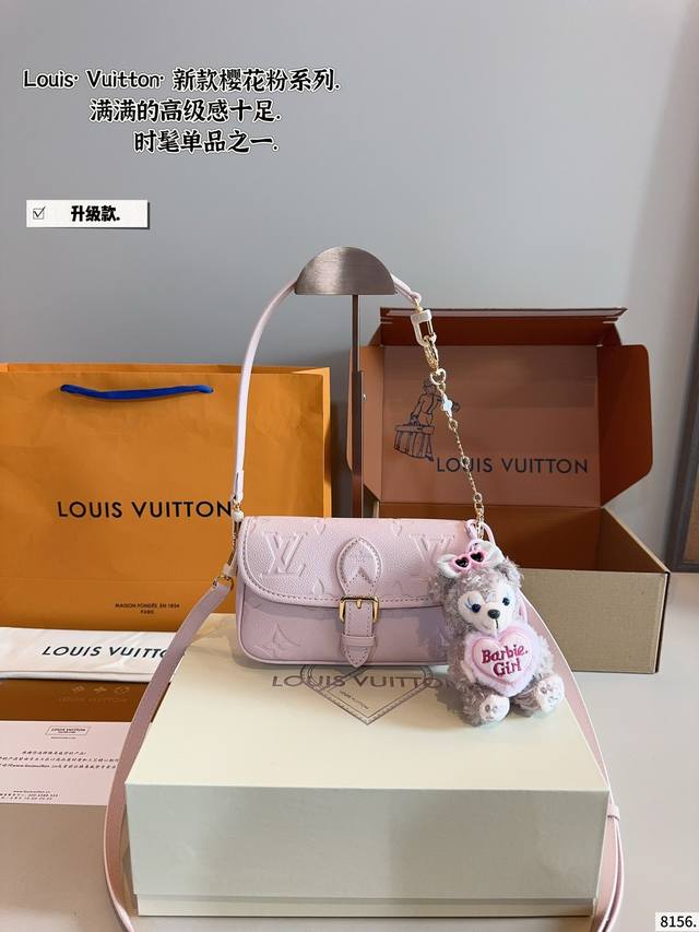 With Gift Box L Diane Baguette Handbag Customized Old Flower Fabric With Dark Tr