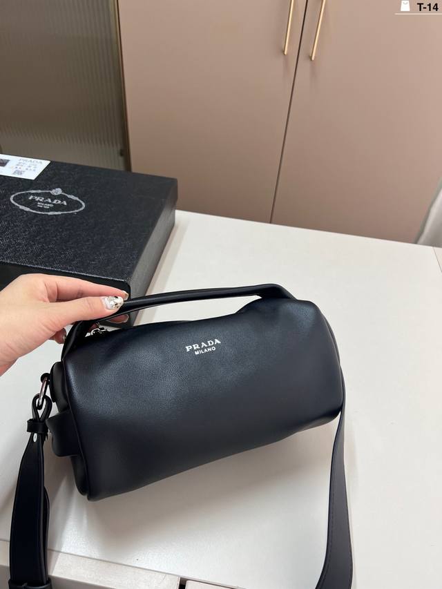 prada Prada Cylindrical Bag Pillow Bag Pen Holder Bag Hobo Triangle Label Sho