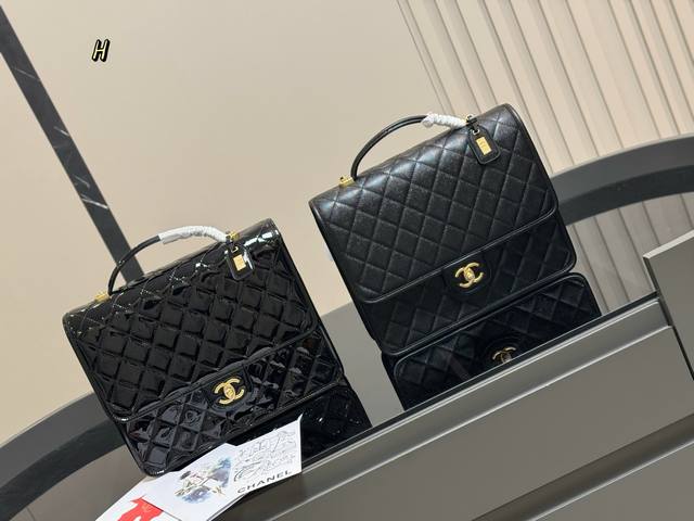 With Folding Box Size 32*27Cm Chanel Patent Leather Backpack Worth It Chanel23 I