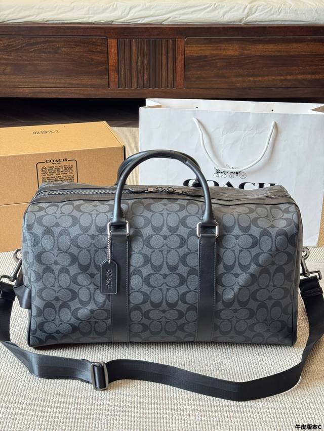 Cowhide Version Coach Men's Travel Bag 45Cm Coach's Favorite Travel Bag So Far,