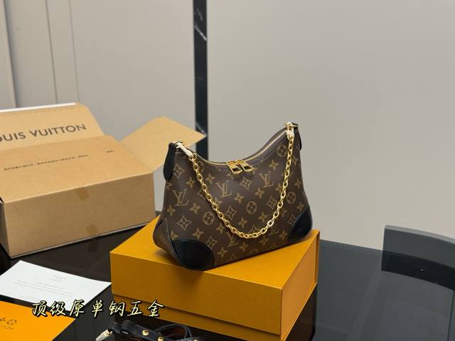 With Folding Box Airplane Box Size 29*16Cm Lv Vintage Croissant Bag Original Har