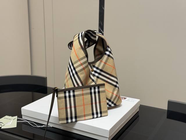 Without Box Size:26.22Cm Burberry's Super Cute Hobo Bucket Bag~ Multi-Color Hand