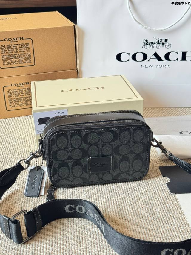Cowhide Version Coach Wyatt Men's Small Bag Camera Bag Coach New Widened Bottom