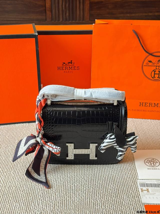 First Layer Cowhide Hermes Rare Leather Kangkang Stewardess Bag 24K Gold H Buckl