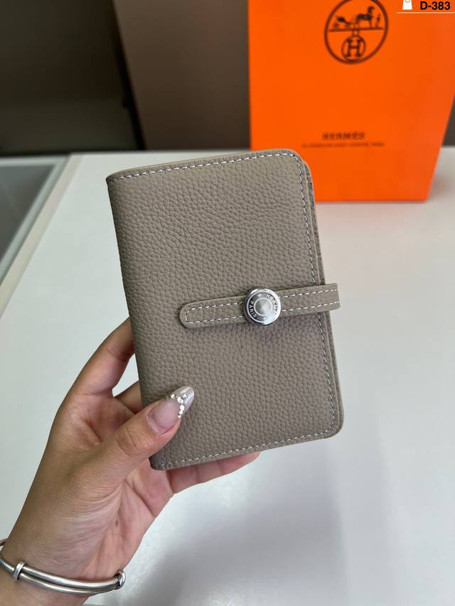 Calfskin Hermes Latest Wallet Card Holder Feels Great D-383 Size 10 8 14 10 19 1