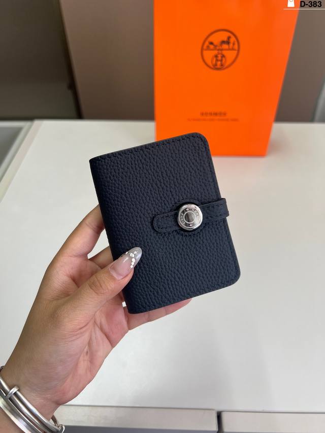 Mini Cowhide Hermes Latest Wallet Card Holder Feels Great D-383 Size 10 8 14 10