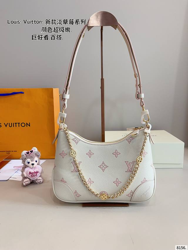 With Gift Box. Lv 2025 New Boulogne Croissant Bag Zipper Old Flower Leather Shou