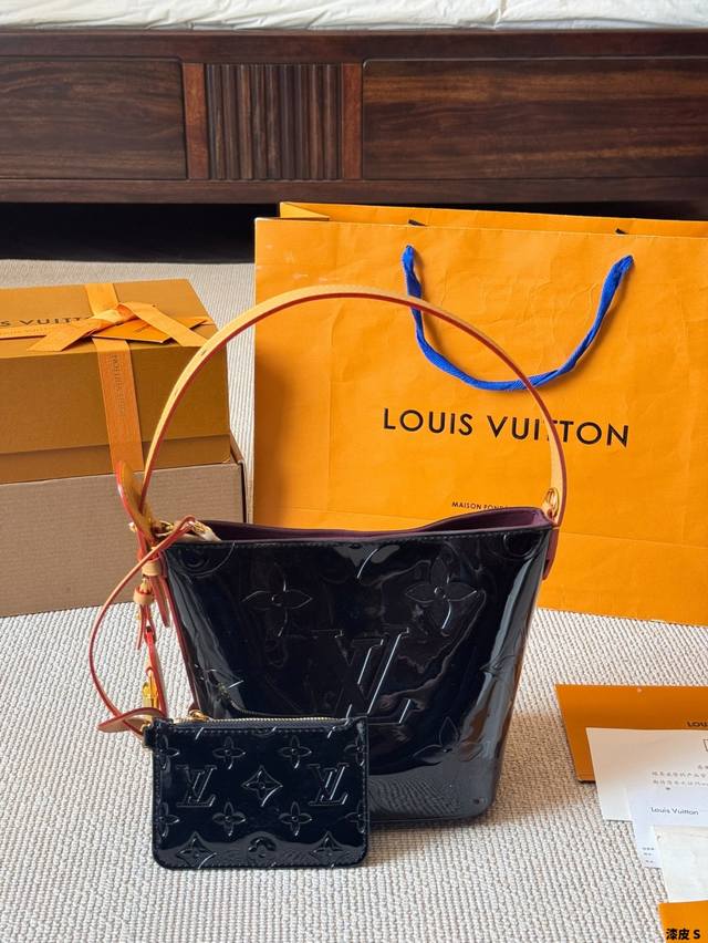 Patent Leather Lv All Inbb Handbags Are Made Of Monogram Leather With Shiny Meta