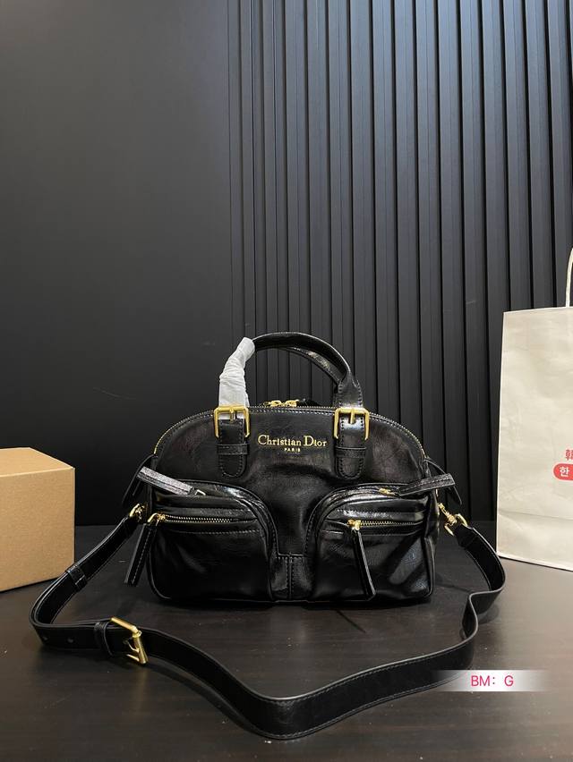 Cowhide Dior Bowling Bag Suitable For Daily Travel And Shopping With Girlfriends