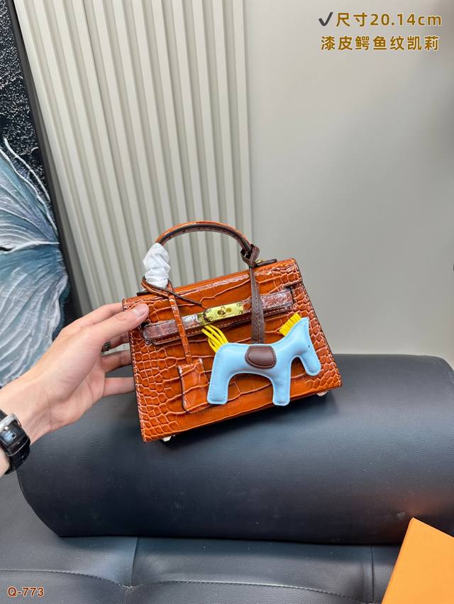 With Gift Box Hermes New Arrival Hermes Crocodile Pattern 25 Kelly Bag High-End