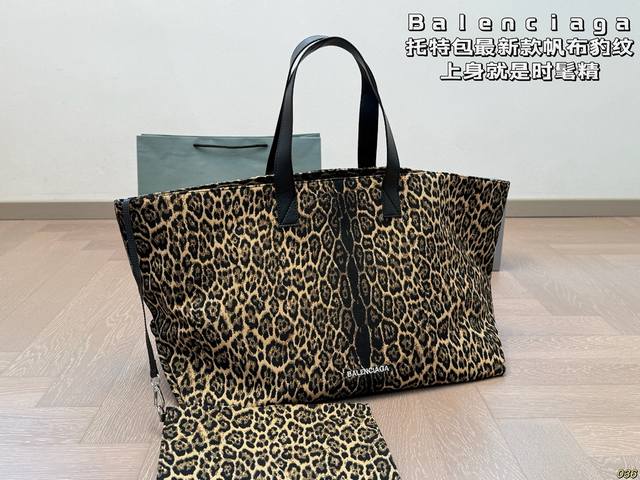 Balenciaga Tote Bag The Latest Canvas Leopard Print Leopard Print Has Always Bee