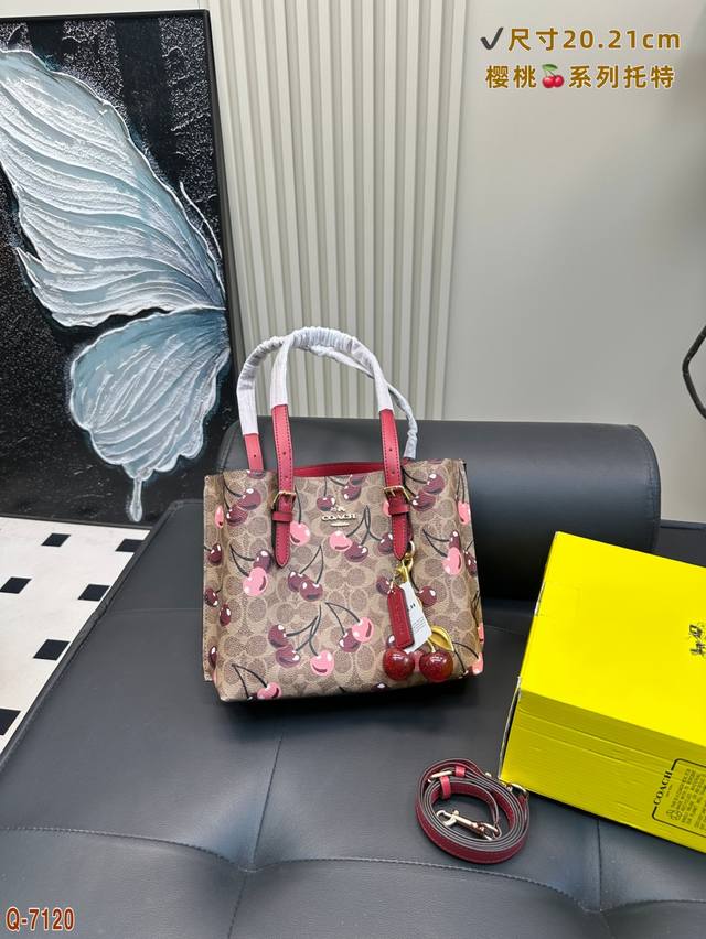 With Gift Box Size: 28*20Cm Coach Cherry Series Small Tote Bag Mollie Tote Propo