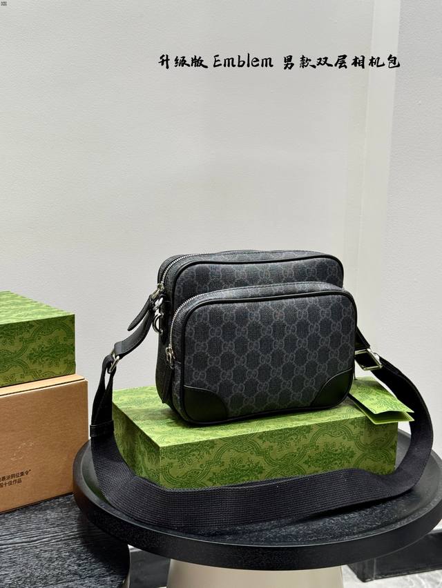 Gift Box Packaging Gucci Emblem Men's Messenger Bag Camera Bag Crossbody Bag Dou