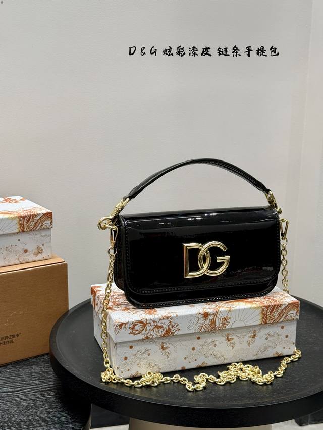 With Box Dg Dolce & Gabbana Colorful Patent Leather Handbag Chain Bag The Bag Is