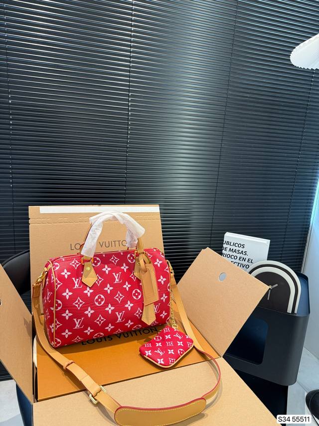 With Airplane Box Folding Box Lv Travel Bag This Speedy Bandouli Re Monogram Lea