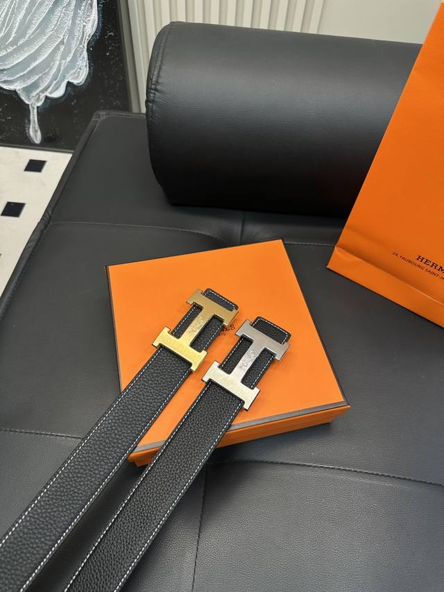 Upgraded Version Hermes High Version Full Steel Belt Belt Hey Ha Original Cowhid