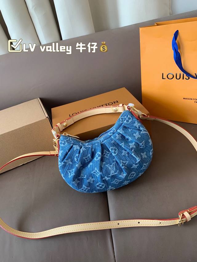 Original Cloth Dynamic Chip Full Set Packaging Lv Valley Denim Pochette Valley I