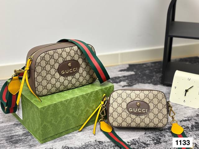 gg Tiger Head Camera Bag Original Floral Lining With Printed Logo The Combina