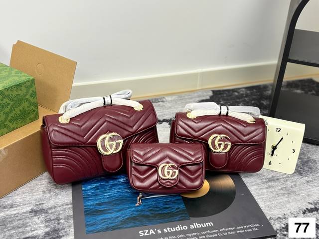 Original Quality Duty-Free Shop Packaging Gift Box Gg Marmont Chain Bag Series C