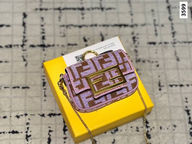 fendi Nano Baguette Cute Fendi Pink Full Leather Nano Baguette Chain Bag Size