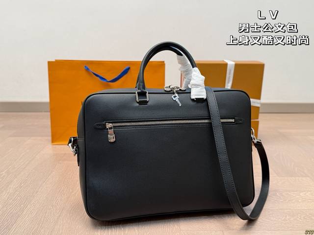 lv Men's Briefcase Cool And Stylish To Wear Super Large Capacity Can Easily M