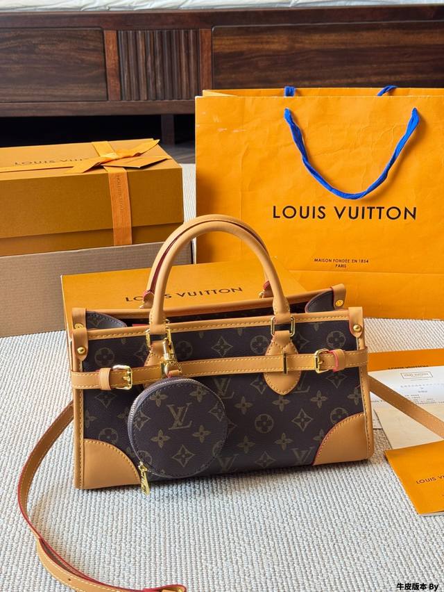 Cowhide Version Lv Louis Vuitton New Monogram Handbag With Long Shoulder Strap C