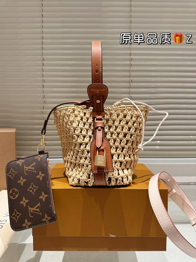 Original Version Liner Lv All Inbb Handbag Is Made Of Monogram Raffia With Shiny
