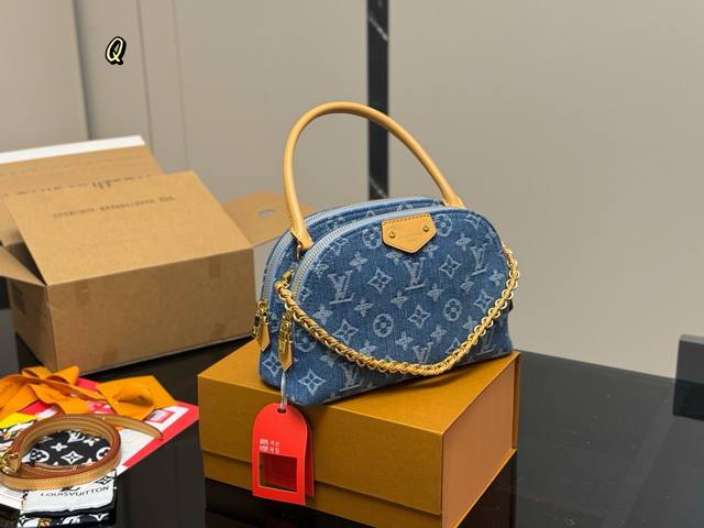 Full Set Packaging Lv New Alma Twin Shell Bag Double-Layer Hamburger Catwalk Sty