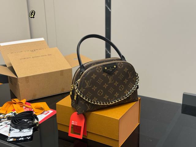 Full Set Packaging Lv New Alma Twin Shell Bag Double-Layer Hamburger Catwalk Sty
