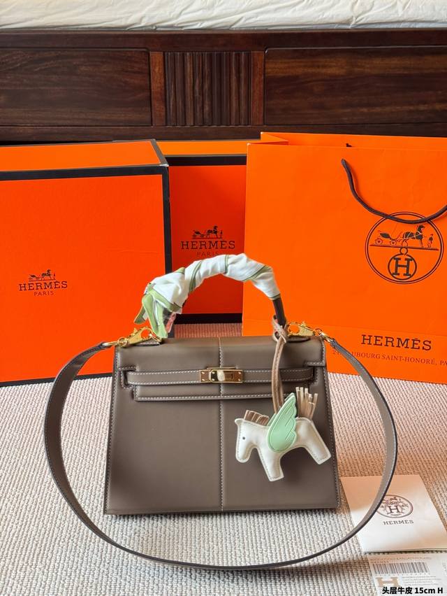 First Layer Cowhide Hermes Kelly25 Padded Hip Bag Exclusive Classic Hot Shipment