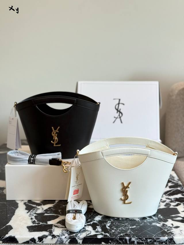 With Ysl Small Mirror Yves Saint Laurent Tote Fan-Shaped Basket Bag Fan-Shaped A