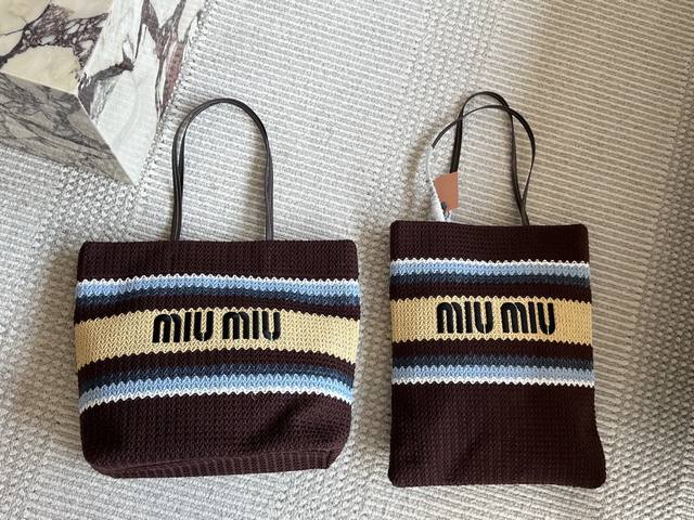 size: Small Size 30 Large Size 35 Miumiu Summer Limited Beach Bag Straw Serie