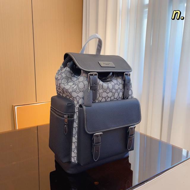 coach Coach's New Track Backpack With Flap And Drawstring, Top Quality, Shiny