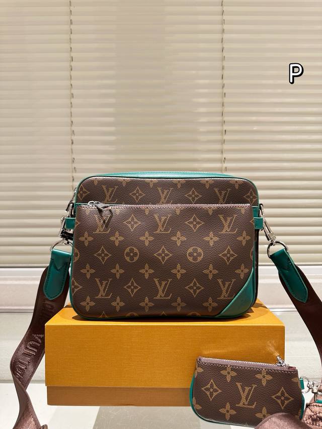 lv Bag Men's Three-In-One Black Warrior Three-Piece Set Trio Messenger Bag Lv