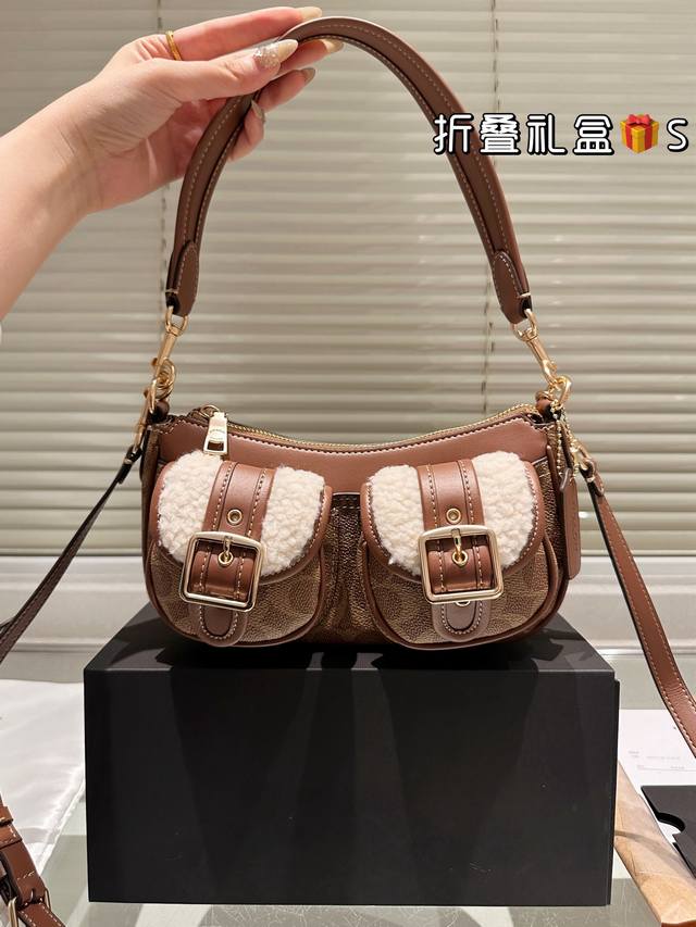 Top Original Cloth Coach Ashton Baguette Bag New Baguette Bag Motorcycle Style W