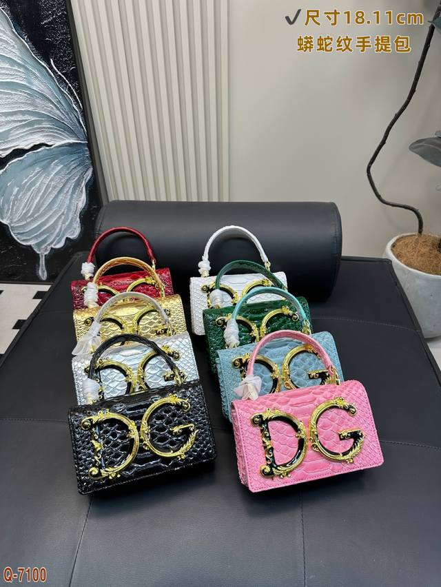 With Gift Box Dolce & Gabbana Handbag Messenger Bag With Python Pattern Retro An