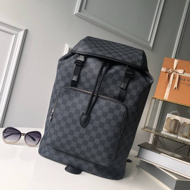 Top layer leather top original M23736 Black gram buckle full leather chest bag s