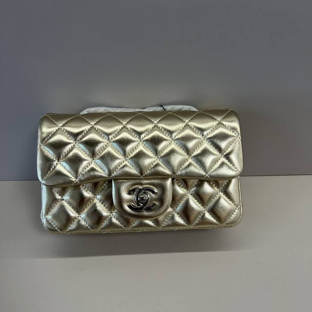with folding gift box Chanel Denim Large Mini Series Cf Chain Bag Super classic