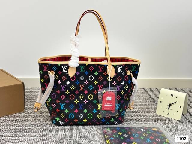 Top-grade original single with ribbon and handbag Lv new small bucket text Nano