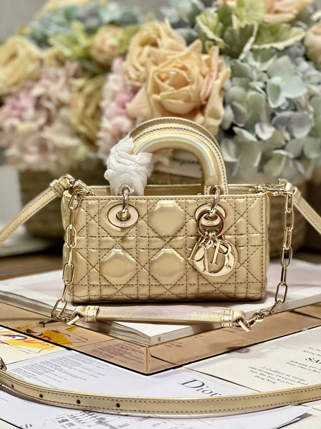 Promotional offer, mini champagne gold 360 No shoulder strap, can be carried by