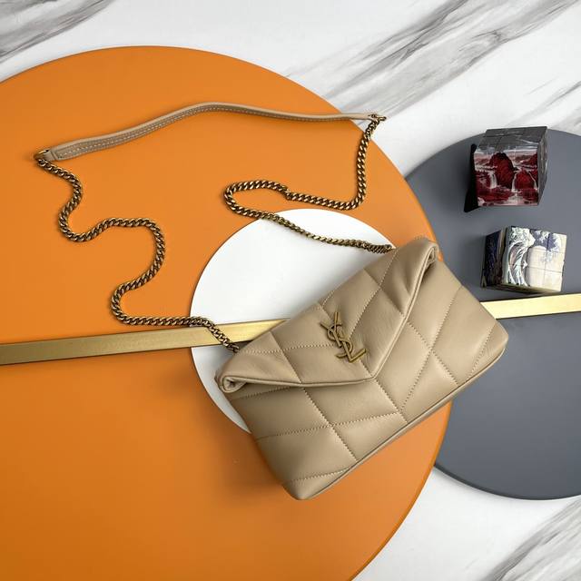 Apricot color with gold buckle _Mini crossbody bag is coming! The whole bag is m