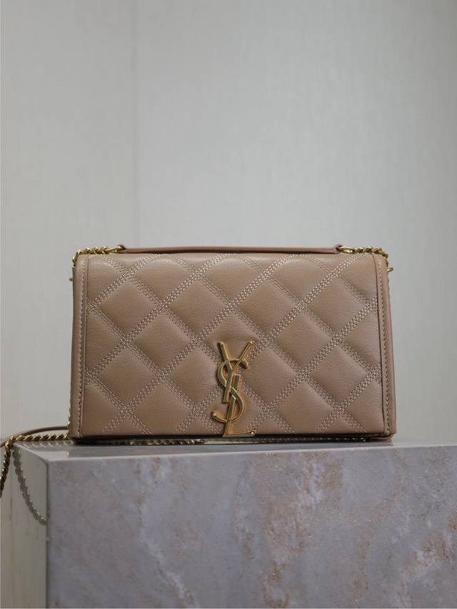 Special Price Apricot 22.5Cm #Becky Diamond Quilted Lambskin Chain Bag# Definite