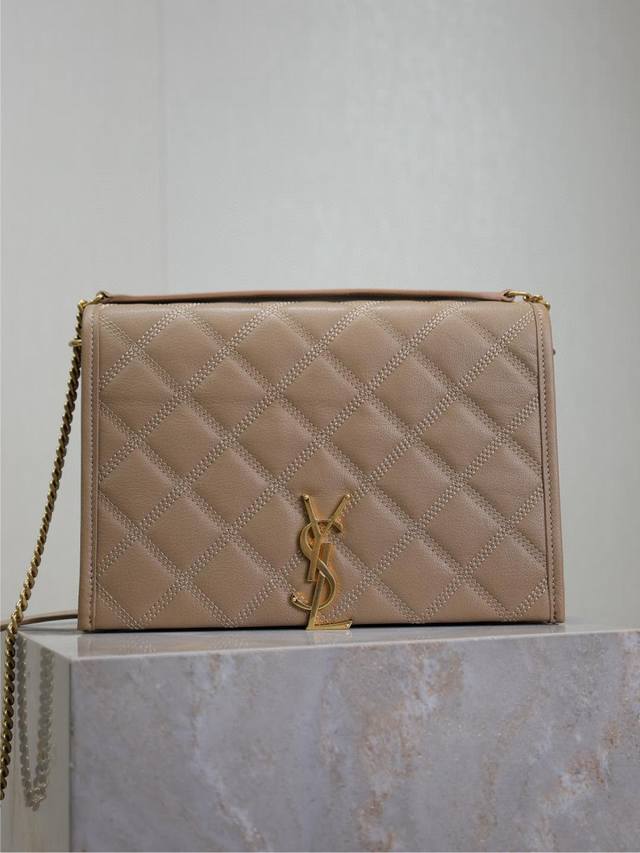 Special price Apricot 25cm #Becky diamond quilted lambskin chain bag# Definitely
