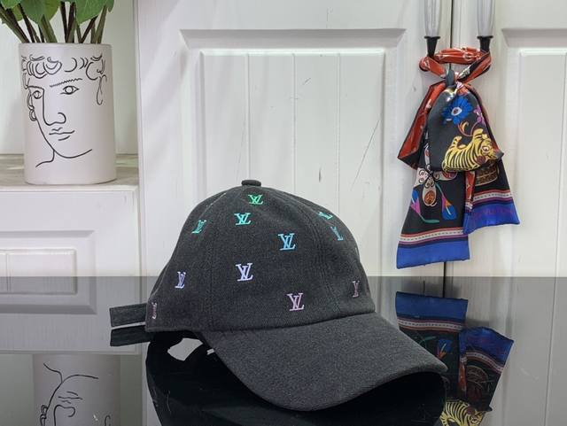 Lv Blason Shading Denim Cap M7974L Embroidery The Lv Blason Shading Denim cap is