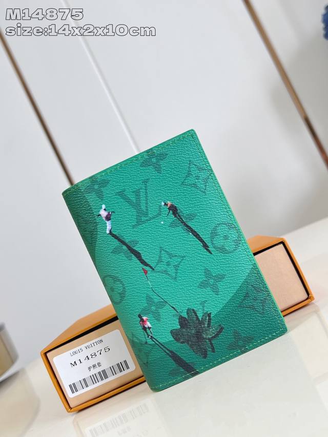 Factory Price P Top Original M14875 Green Passport Holder Made of Colored Monogr