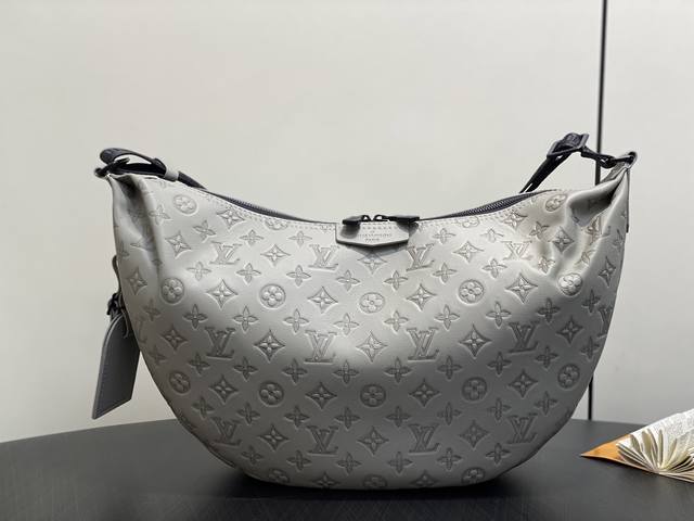 Factory Price P Top Original M24468 Grey Full Leather Men's Bag Embossed Moon Ba