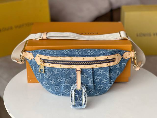 Top original M46837 blue denim chest bag waist bag series latest Bumbag waist ba